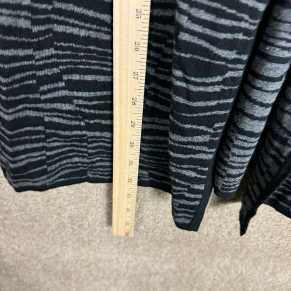 Vince Camuto Long Cardigan Womens Size Small Gray/Black Striped Zebra Open Front - Picture 6 of 10